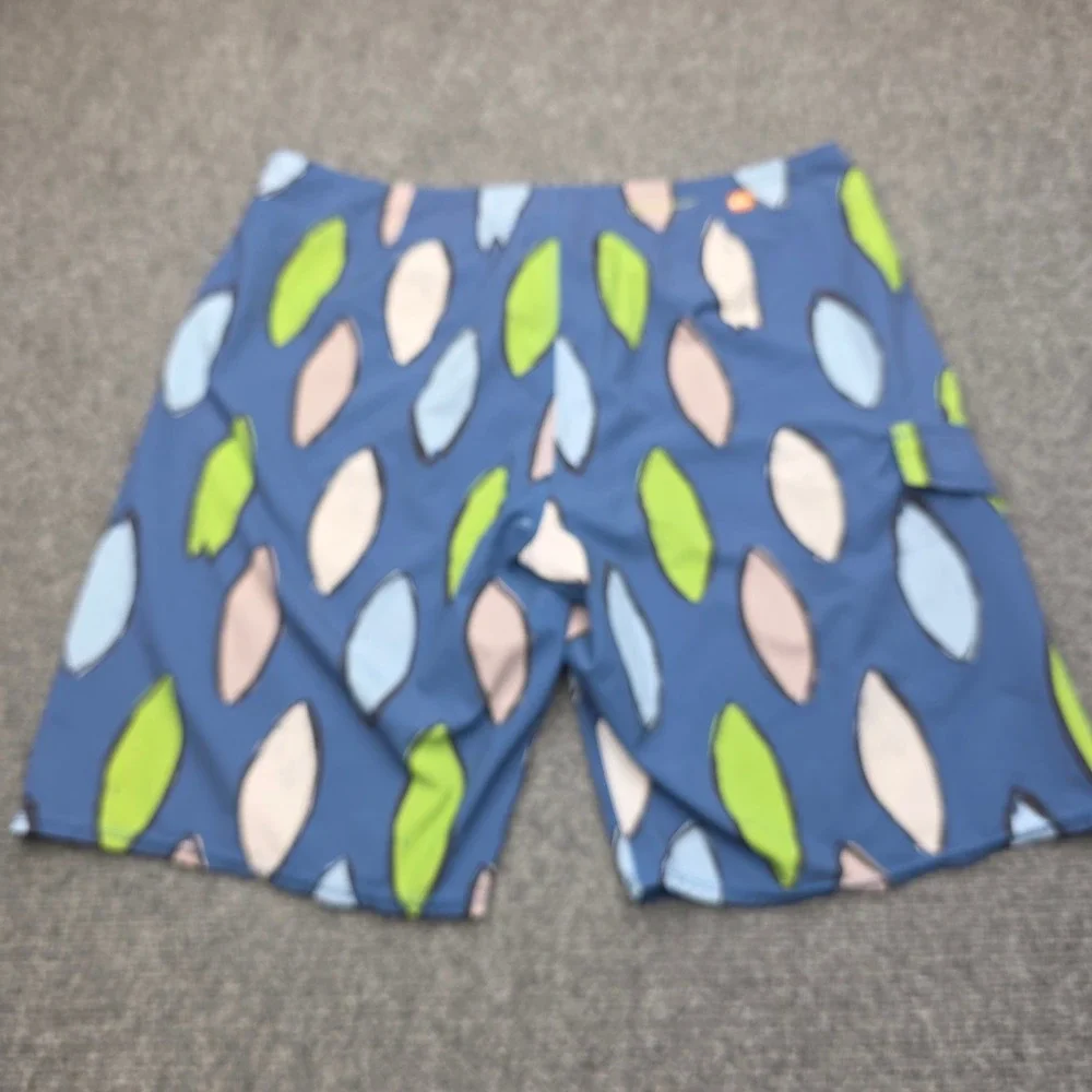 Quiksilver Waterman Collection Board Shorts Mens 36 Blue‎ Surfboard Print Swim